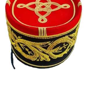 Gorra de Uniforme Ceremonial Francesa Premium, Estilo Táctico Europeo Clásico, Bordado a Mano con Trenza Dorada, 100% Algodón, Personalizable - Product Image 6