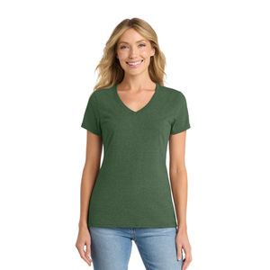 Colección de Camisetas de Algodón de Manga Corta con Cuello en V para Mujer, Tejido Suave y Cómodo, Marca Privada - Product Image 6