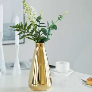 Florero de Mesa Dorado con Diseño Nórdico, Moderno y Decorativo, Maceta para Flores Artificiales, Florero Metálico para Decoración del Hogar y Bodas - Product Image 3