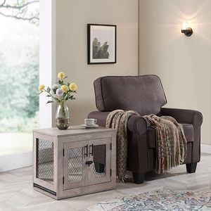 Dog Crate Furniture Wooden Dog Kennel for Medium Breed Indoor Wood Dog Cage Solid Adjustable Pet House with Tray Dog <b>Bed</b> - Product Image 2