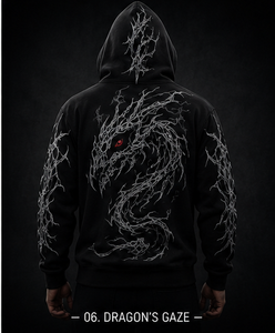 Sudadera con Capucha para Motociclistas, para Hombre, Negra, con Estampado de Dragón Reflectante, Kevlar / CE ARMOR, Manga Larga, Chaqueta de Poliéster, Estampado Luminoso Nocturno, CE ARMOR - Product Image 2