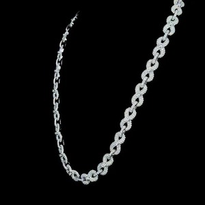 Collier chaîne en moissanite diamantée, best-seller, avec pendentif étincelant, bijoux pour hommes et femmes, en vente - Product Image 2