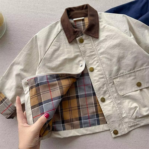 Veste d'automne pour enfants, manteau à carreaux pour garçons, coupe-vent décontracté pour bébés, vêtements pour enfants - Product Image 6