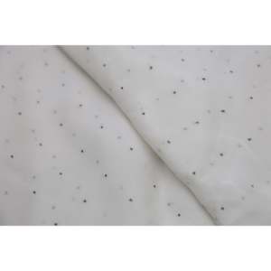Tissu Georgette Blanc Teignable avec Broderie et Travail Mukaish, Largeur 44 Pouces, Motif Fin, Style Chanderi - Product Image 1