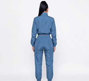 Conjunto Deportivo para Mujer, Chaqueta Corta con Cierre de Cordón, Pantalones Deportivos con Cintura Elástica, Transpirables, de Secado Rápido, Poliéster/Nailon - Product Image 2