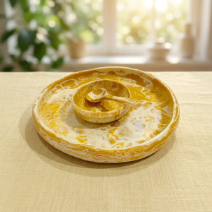 Artizon Studio Plat de service en résine de luxe moderne, texture marbre, fait main, durable, poli, irrégulier - Product Image 2