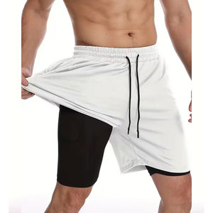 Men Running Shorts Fitness Quick-Drying Black Double <b>Layer</b> Shorts Men Sport Workout Training Bodybuilding Short Pants - Product Image 5
