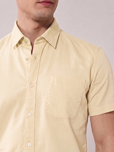 Camisas de Vestir de Manga Corta para Hombre, Transpirables, Tejidas, Casuales, 100% Algodón, con Logotipo en la Parte Posterior del Cuello, Marca Enovate - Product Image 3