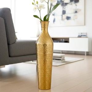 High Sell New Arrival Tabletop Centerpiece Flower <b>Vase</b> Handcrafted Hammered Copper Gold Finish Aluminium Wedding Home <b>Decor</b> - Product Image 1