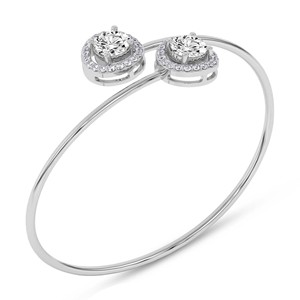 Brazalete Celina Halo Flexi de Oro Rosa de 14 Quilates con Diamantes de Laboratorio (1 Ct.) Tw. Pulseras y Brazaletes de Diamantes Elegantes y de Lujo, Joyería al por Mayor - Product Image 5