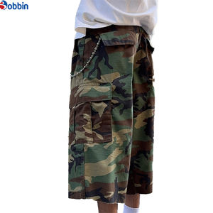 Pantalones Cortos Cargo de Camuflaje Vintage para Hombre, 100% Algodón, Ecológicos, de Secado Rápido, Transpirables, de Cintura Alta, con Parches Lavados - Product Image 2