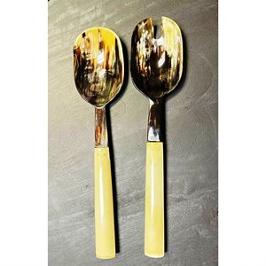 Handmade Eco-Friendly Resin Coated 11 Inch Modern Salad Servers Dishwasher <b>Safe</b> Home Kitchen Made in India - Product Image 3