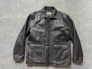 Chaqueta Larga Casual de Cuero Negro Curtido Impermeable para Hombre Ruya Surgical M65 con Cuello Mandarín y Logotipo Frontal ISO Satinado - Product Image 1
