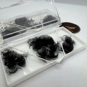 Extensiones de Pestañas Promade Loose Fans, Mega Volumen, Hechas a Mano, Suaves, Color Negro Mate Natural, Largas, 10D-20D, 7-20mm, Base Puntiaguda, Sintéticas - Product Image 1