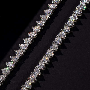 Moissanite Tennis <b>Necklace</b> Iced Out Silver Chain Luxury Sparkling Jewelry Elegant <b>Statement</b> <b>Necklace</b> For Women - Product Image 4