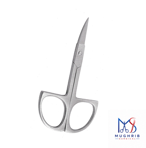 Ciseaux à ongles ergonomiques à anneaux, droits/courbés, finition mate, 9,50 cm, en acier inoxydable, lame droite et tranchante - Product Image 1