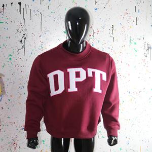 Sweat-shirt à col montant DPT BROWN 100% BLANC avec broderie appliquée, col large, info.clushsports - Product Image 1