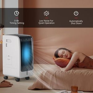 Ventilatore Raffreddatore d'Aria Evaporativo Portatile 110V, 3 Velocità, Timer 8 Ore, Autoportante per Uso Domestico - Product Image 2