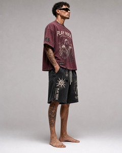 Ensemble court pour homme de haute qualité, respirant, personnalisable, t-shirt et short, ensemble deux pièces oversize, t-shirts et shorts pour homme - Product Image 5