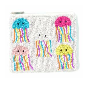 Porte-monnaie miniature en perles de méduse avec fermeture éclair, durable et écologique, pour femmes, pour transporter de l'argent liquide, des clés et du maquillage - Product Image 1