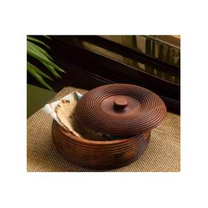 Boîte à roti en céramique avec couvercle, imprimé floral, récipient de rangement pour chapati, chauffe-pain isolé pour la cuisine et la table à manger - Product Image 1