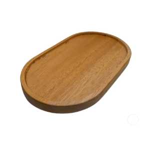 Plateau de service ovale en bois massif, écologique, durable, moderne, artisanal, finition naturelle, marque Arthamas, pour la cuisine, la salle de bain, la décoration - Product Image 4