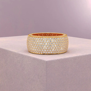 Anillo de Boda Hip Hop con Diamante Moissanite, Ajuste Cómodo, Anillo de Aniversario, Plata de Ley 925, Chapado en Rodio, Joyería de Lujo - Product Image 1