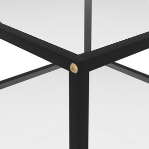 Table basse en verre trempé noir avec plateau transparent et structure en acier thermolaqué - Product Image 4