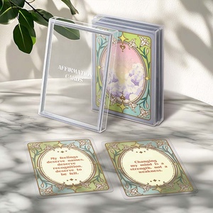 Cartes d'affirmation transparentes en plastique pour la guérison mentale, pour usage familial, 50 cartes, finition brillante - Product Image 4