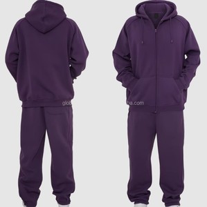 Chándal Deportivo Unisex con Capucha, Color Morado Sólido, con Logotipo Personalizado, Ropa Deportiva, Pantalones Deportivos - Product Image 4