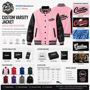 Veste de sport rose personnalisée pour homme, manches en laine/viscose, boutons sur le devant, col rabattu, style décontracté, coupe-vent, chauffante, respirante - Product Image 4