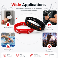 Bracelet en silicone RFID personnalisable 13,56 MHz 1K S50 F08 213 216 EM4305 Tk4100 T5577 avec puce étanche et réglable NFC