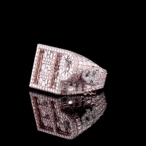 Gold Plated VS+ Moissanite <b>Initial</b> Letter <b>Ring</b> Iced Out Name <b>Ring</b> Custom Hip Hop Bling <b>Ring</b> Personalized Jewelry Men - Product Image 5