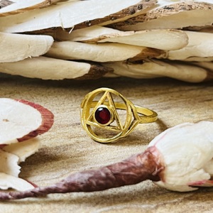 New Arrival Geometric Brass <b>Ring</b> Garnet Boho Tribal <b>Statement</b> <b>Ring</b> Ethnic Design Gold Plated Tringle Wholesale <b>Ring</b> For Women - Product Image 5