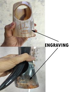 Tazas de Cuerno para Cerveza y Vino al por Mayor, Tazas de Cuerno de Búfalo de Buena Calidad, Tazas de Cuerno Vikingas Auténticas Personalizadas, Taza de Café - Product Image 3