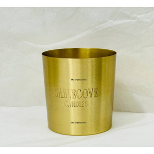 Brass Metal Candle Jar With Airtight Lid Customized Logo Gold Electroplated Empty Candle Container For Scented Soy Wax Making - Product Image 6