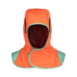 Casco de soldador de cuero de vaca ignífugo con protección para cuello, hombros y cabeza, tipo capucha, para trabajos de soldadura - Product Image 1