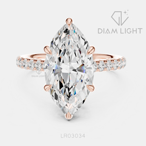 Bague de fiançailles en or blanc 14 carats, couleur F+, clarté VS+, pour femme, bague de luxe certifiée IGI, diamant de laboratoire taille marquise 3,65 carats - Product Image 5