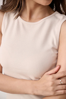 Camisetas sin mangas de encaje de seda/algodón para mujer, cuello redondo, ajuste holgado, transpirables, ecológicas, con botones y cordón ajustable
