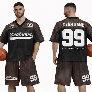 Conjunto de Camiseta y Pantalones Cortos de Fútbol Americano de Alta Calidad, Uniforme Deportivo Transpirable, Ropa de Equipo Personalizada para Entrenamientos y Partidos - Product Image 4