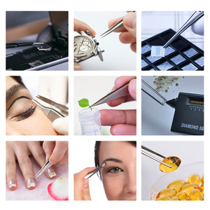 แหนบปลายแหลมสแตนเลสสำหรับต่อขนตา ใช้ในร้านเสริมสวยมืออาชีพ ขายส่ง - Product Image 6
