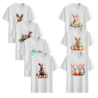 T-shirt tendance et respirant pour Pâques, hauts pour enfants garçons et filles en coton, couleurs unies blanc et noir, à prix raisonnable.