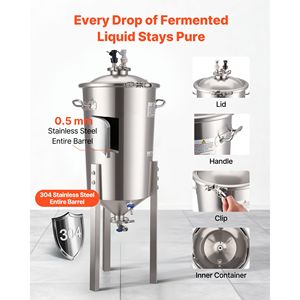 Cubo de Fermentación Cónico de Acero Inoxidable de 30L para la Elaboración de Vino y Cerveza, Capacidad de Presión de 15 PSI - Product Image 4