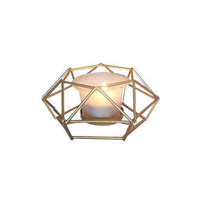 Candelabro de hierro y acero para el hogar, portavelas de metal con forma geométrica, resistente al calor, decoración para el hogar, soporte de metal para velas - Product Image 3