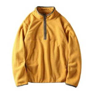 Chaqueta polar de doble cara de peso pesado para hombre, logotipo personalizado bordado, cremallera de cuarto de alta calidad, estilo informal, directo de fábrica 2025 - Product Image 1