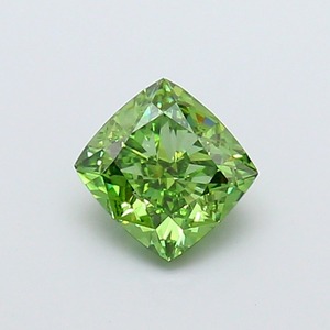 Diamant de laboratoire CVD vert vif fantaisie modifié taille coussin carré de 1,34 carat, clarté VS1, excellente taille, pierre précieuse de luxe pour bijoux - Product Image 1