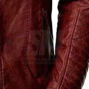 Chaqueta de Motero de Cuero Genuino para Hombre, Diseño de Logotipo Personalizado, Color Sólido, Talla Grande para Adultos - Product Image 5