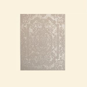 Tapis en laine tufté à la main beige ivoire vieilli, motif médaillon, antidérapant, écologique, pour salon et hôtel - Product Image 1