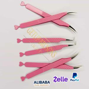 Pince à épiler professionnelle Curve90 pour extensions de cils, antidérapante, en acier inoxydable, pour volume, avec logo personnalisé, couleur anti-magnétique - Product Image 3