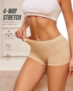 Ropa Interior Tipo Boyshort para Mujer, Algodón Elástico, Transpirable, Suave, Cómoda, Cobertura Total, Cintura Media, con Lazo, Secado Rápido, Venta al Por Mayor - Product Image 4